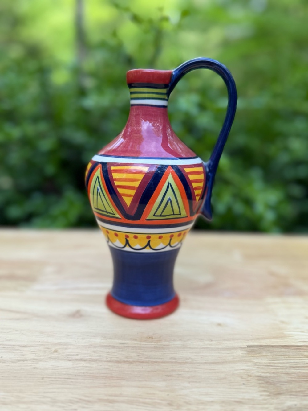 Pier 1 Hand Painted Pitcher Jar